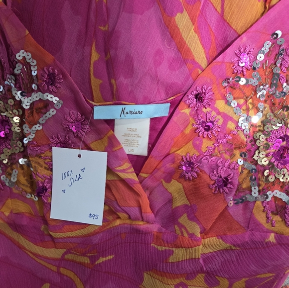 Marciano Pink and Orange High Low Dress - Picture 2 of 12